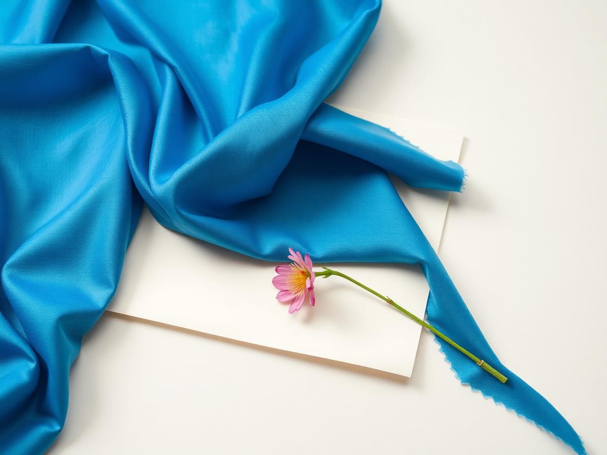 Blue silk still life