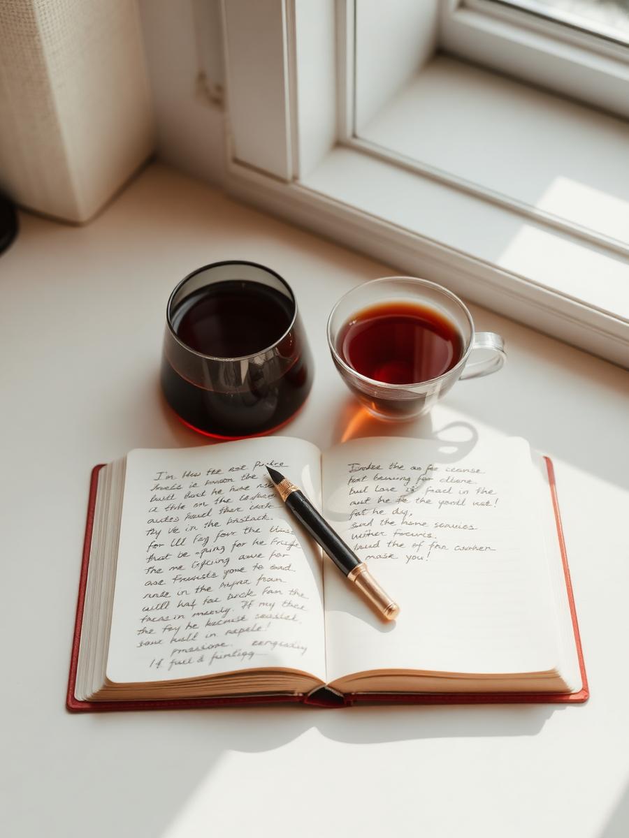 Journal and tea